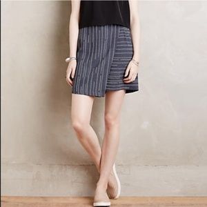 Anthro Elevenses Peoria Skort Striped Panel Mini